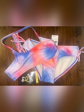 NWT Art Class Girls 2 piece Bikini Swimsuit. Size XS (4/5)